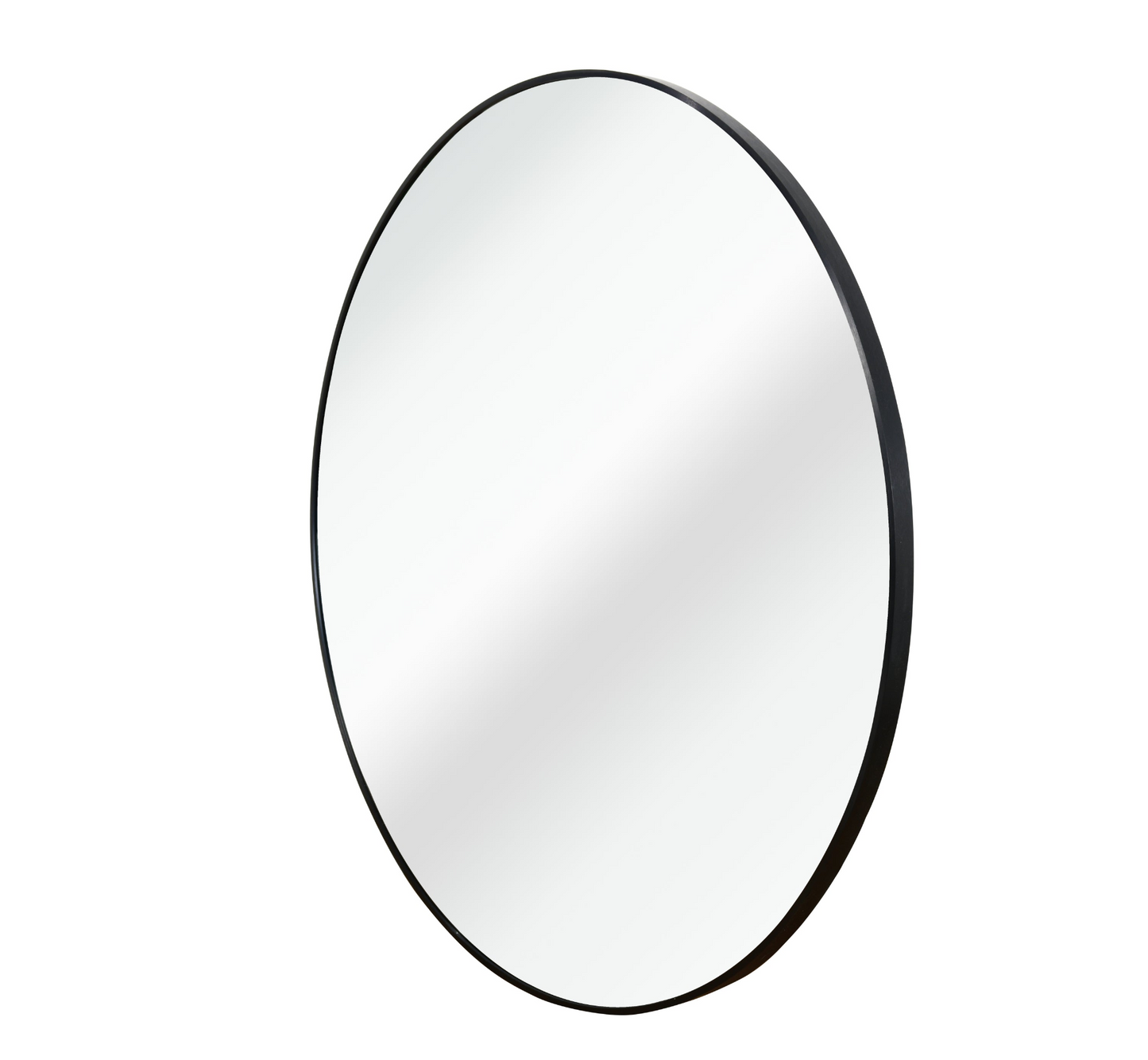 Black 30 Inch Metal Round Bathroom Mirror
