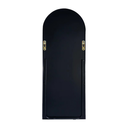 Black 71x27.5 inch metal arch stand full length mirror
