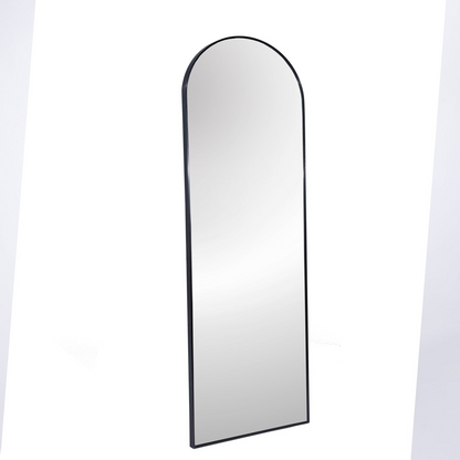 Black 71x27.5 inch metal arch stand full length mirror