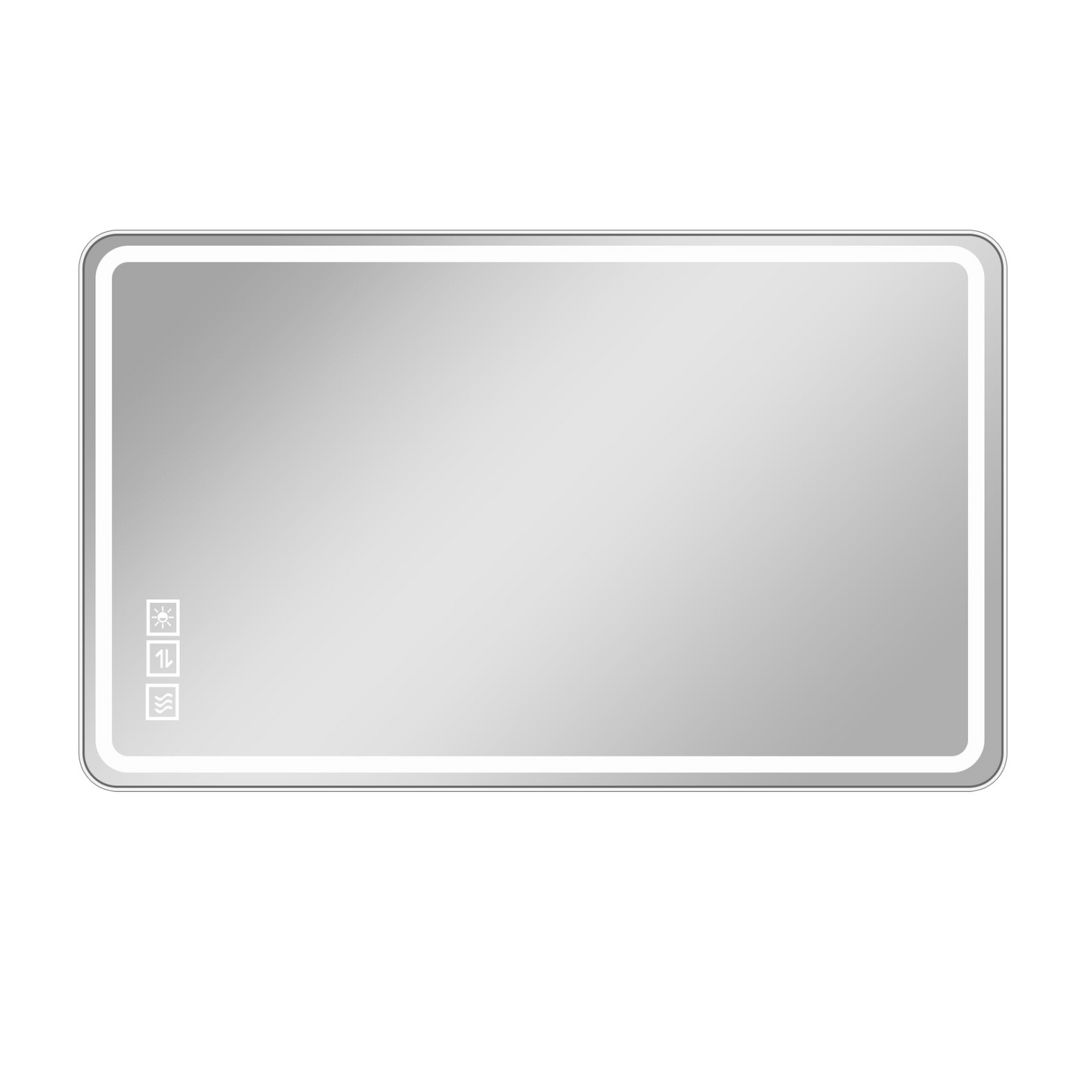 40*24 Inch LED Bathroom Mirror Vanity Mirrors with Front Lights Wall Mounted Anti-Fog Frameless Make Up Mirror with Light 5 mm Copper-Free Silver Mirror Horizontal or Vertical