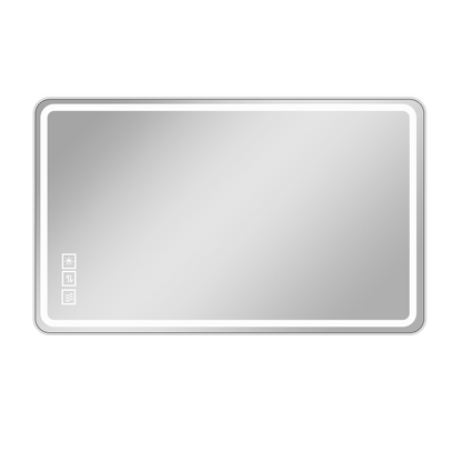 40*24 Inch LED Bathroom Mirror Vanity Mirrors with Front Lights Wall Mounted Anti-Fog Frameless Make Up Mirror with Light 5 mm Copper-Free Silver Mirror Horizontal or Vertical