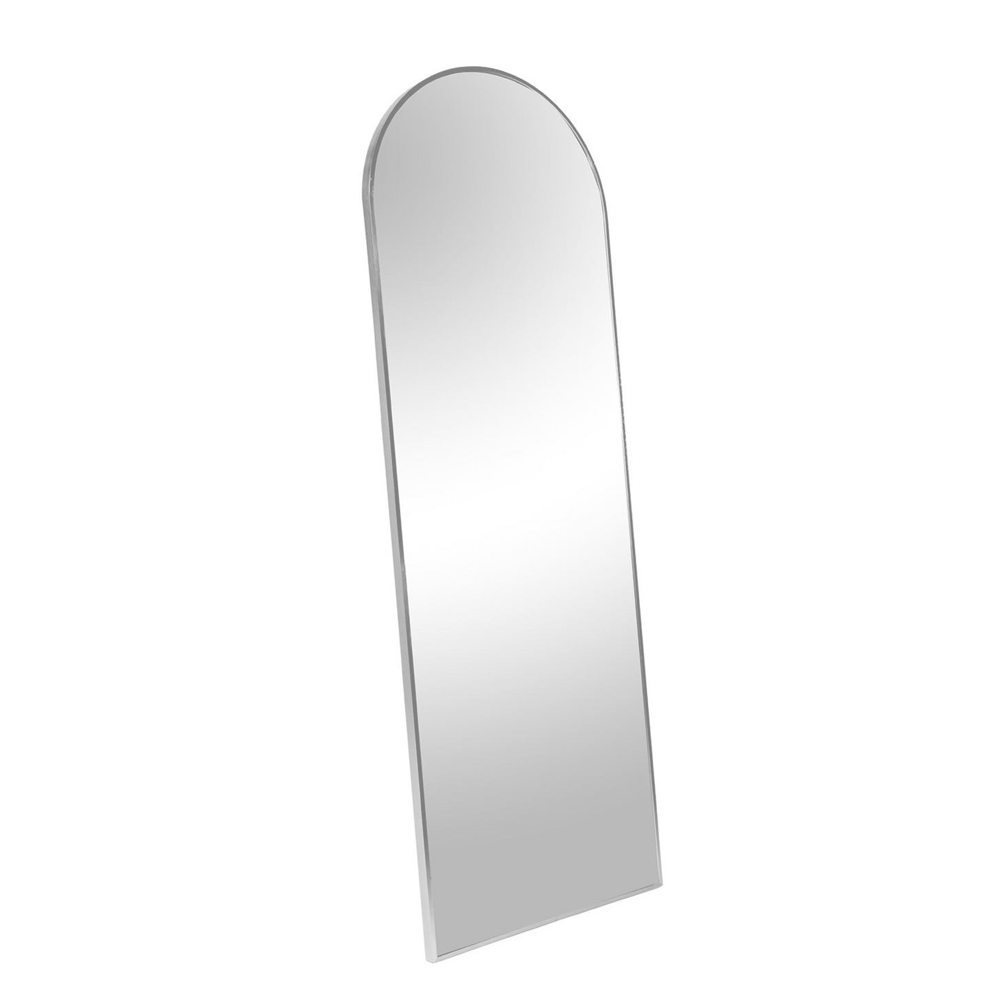 Silver 71x27.5 inch metal arch stand full length mirror