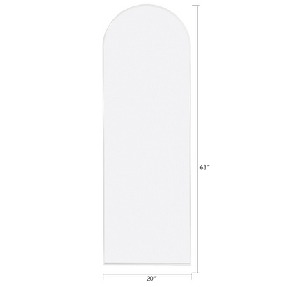 White 63x20 inch metal arch stand full length mirror