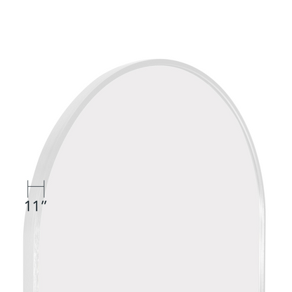 White 63x20 inch metal arch stand full length mirror