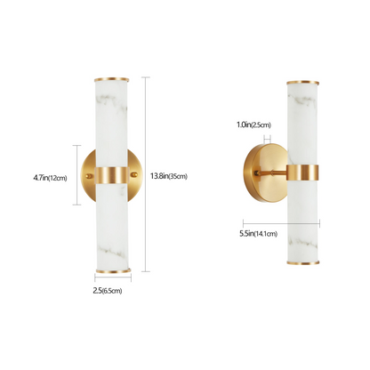 Golden and Elegant Resin Wall Sconce,Set of 2,Modern Vertical Light Fixture for Bathrooms, Hallways, and Bedrooms (Only Inoor)