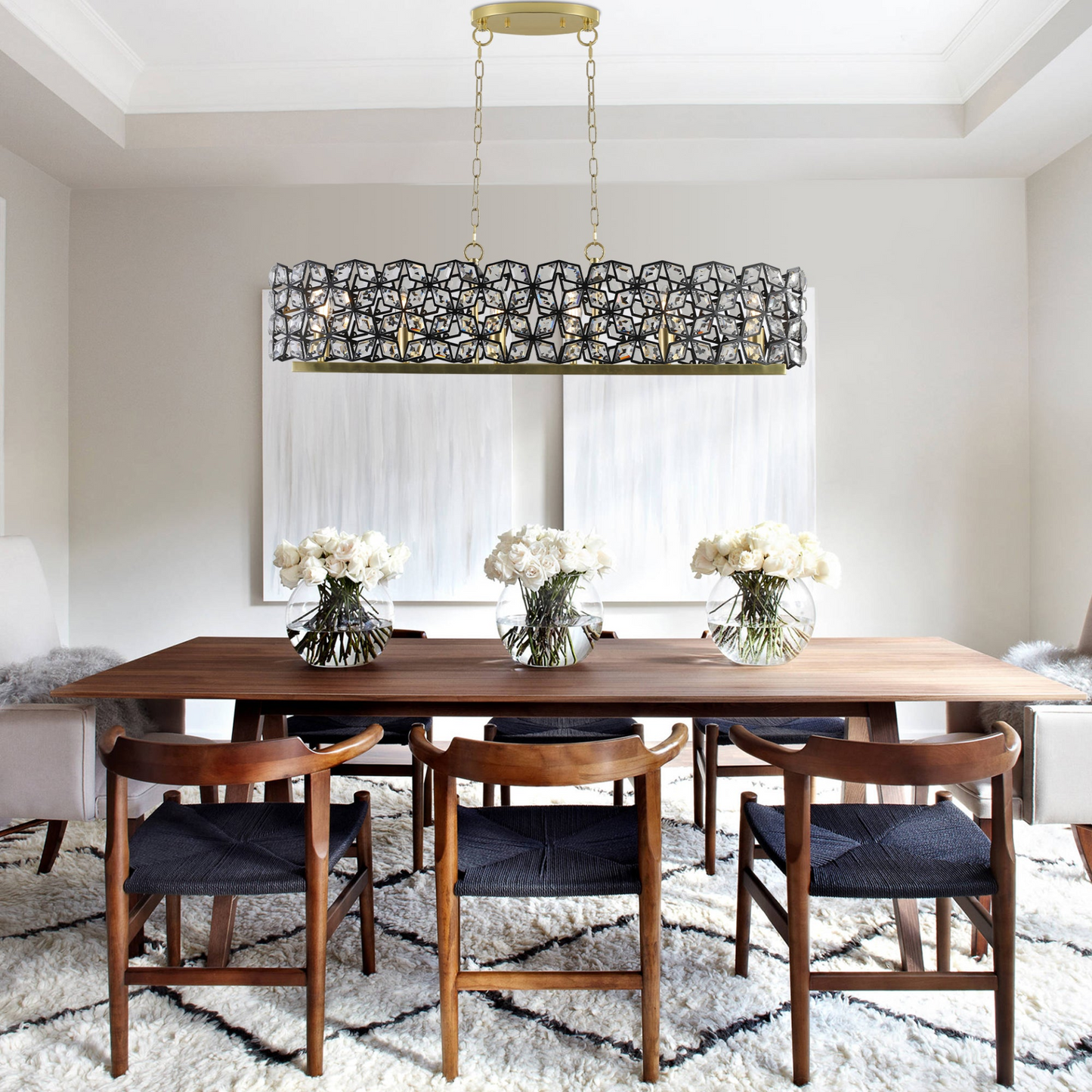 Modern Champagne Gold Oval Crystal ceiling chandelier  Luxury Home Decor Light Fixture