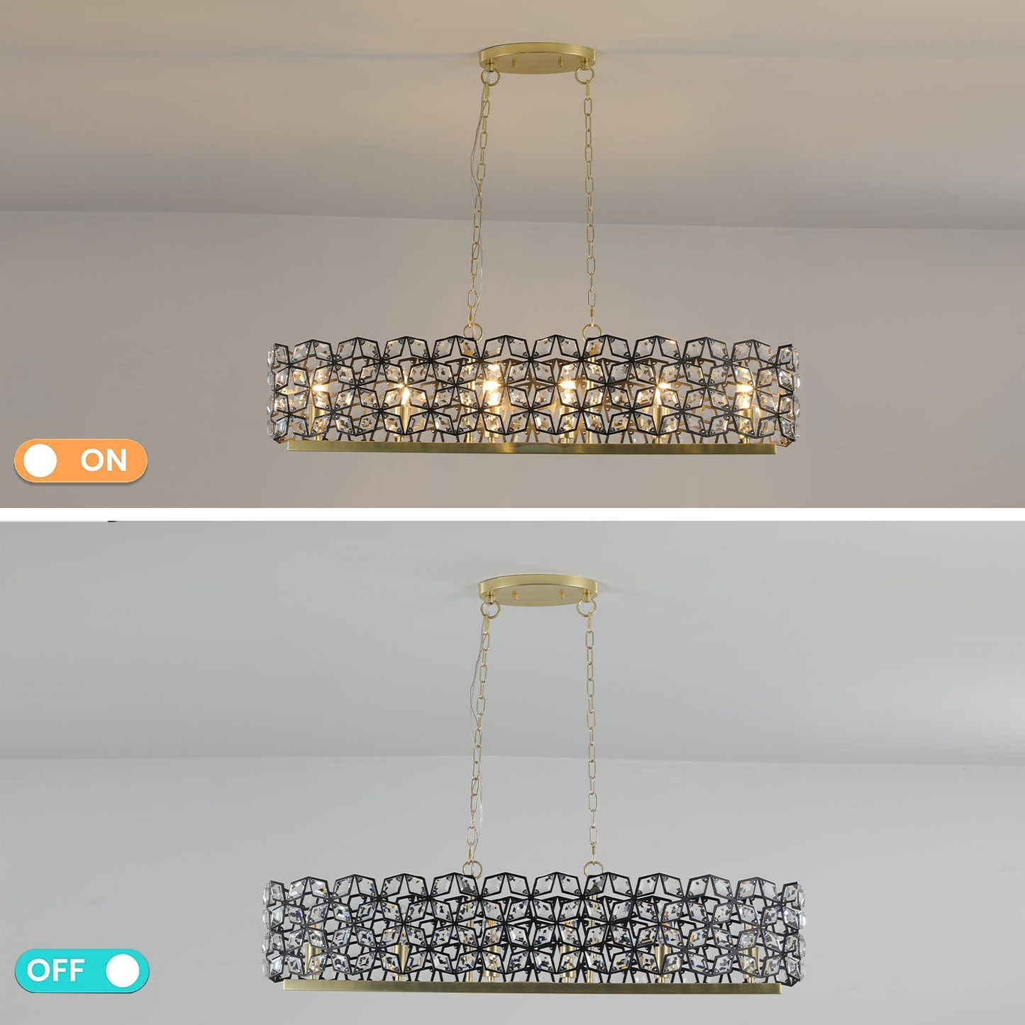 Modern Champagne Gold Oval Crystal ceiling chandelier  Luxury Home Decor Light Fixture