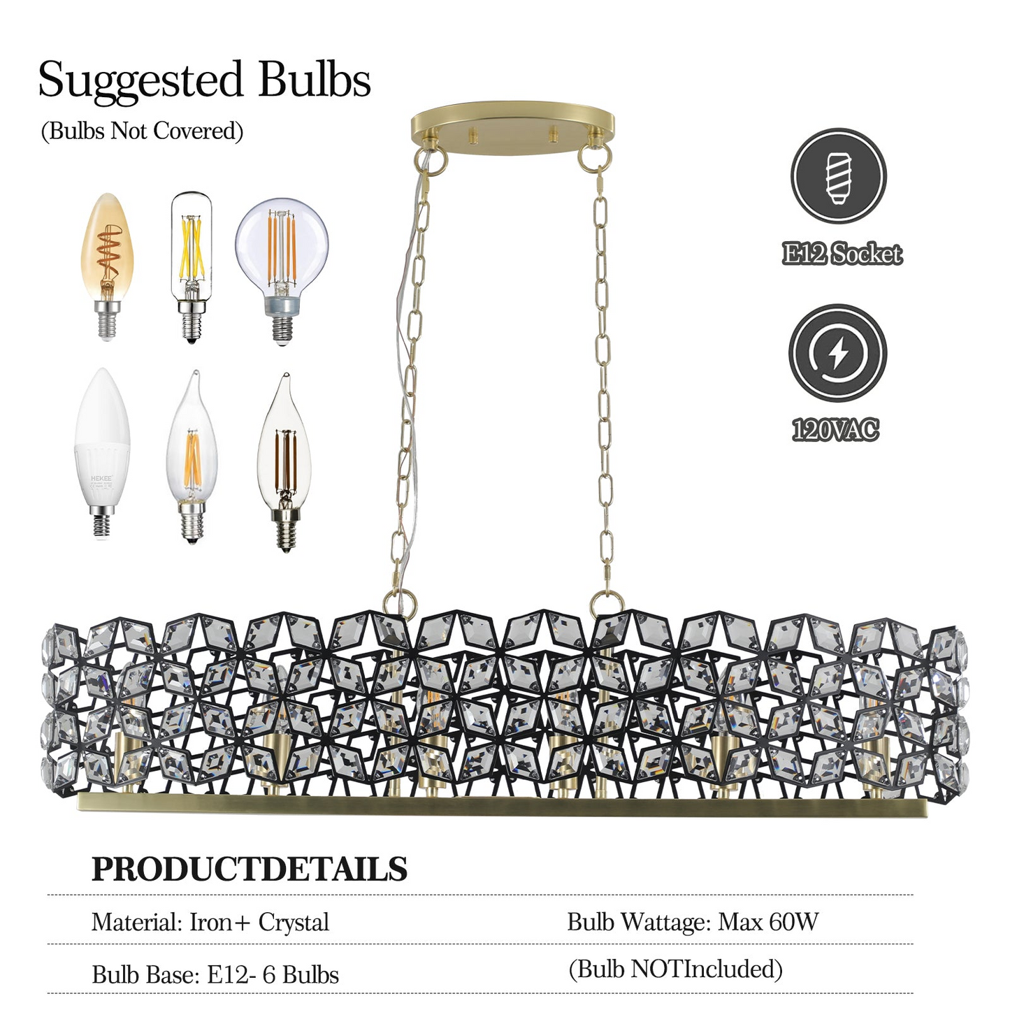 Modern Champagne Gold Oval Crystal ceiling chandelier  Luxury Home Decor Light Fixture