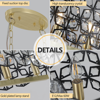 Modern Champagne Gold Oval Crystal ceiling chandelier  Luxury Home Decor Light Fixture