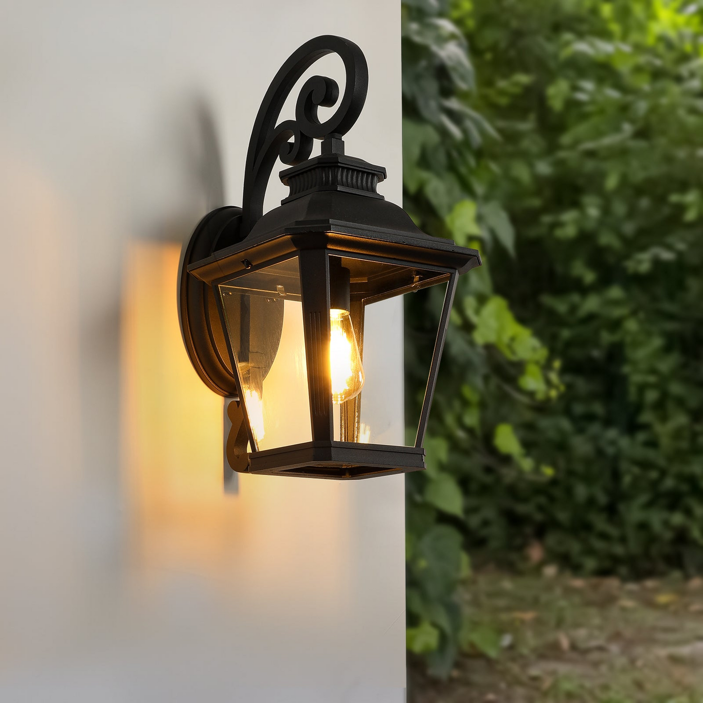 Large Outdoor Wall Sconce Lights with Clear Glass  Can support multiple types of light bulbs 1pack
