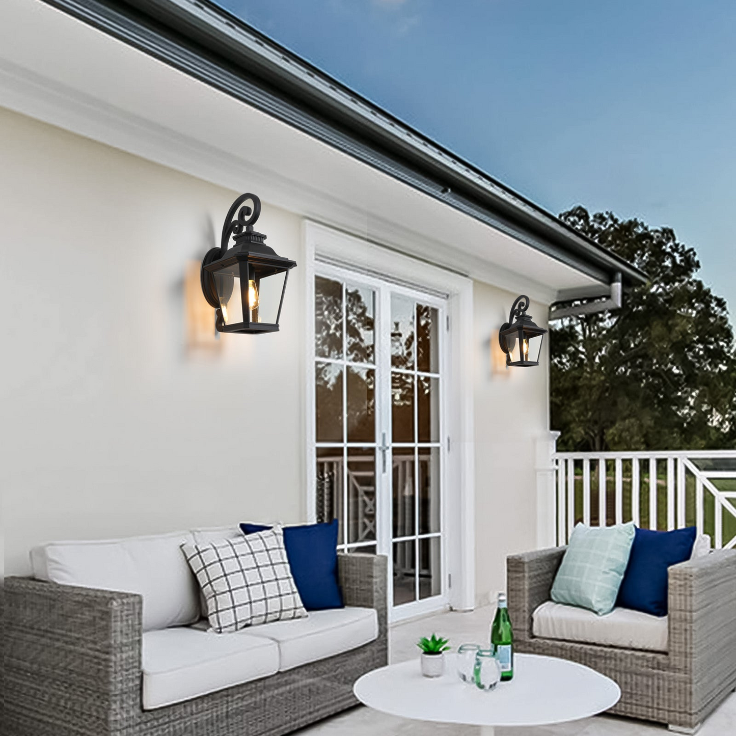 Large Outdoor Wall Sconce Lights with Clear Glass  Can support multiple types of light bulbs 1pack