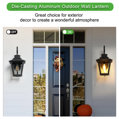 Large Outdoor Wall Sconce Lights with Clear Glass  Can support multiple types of light bulbs 1pack
