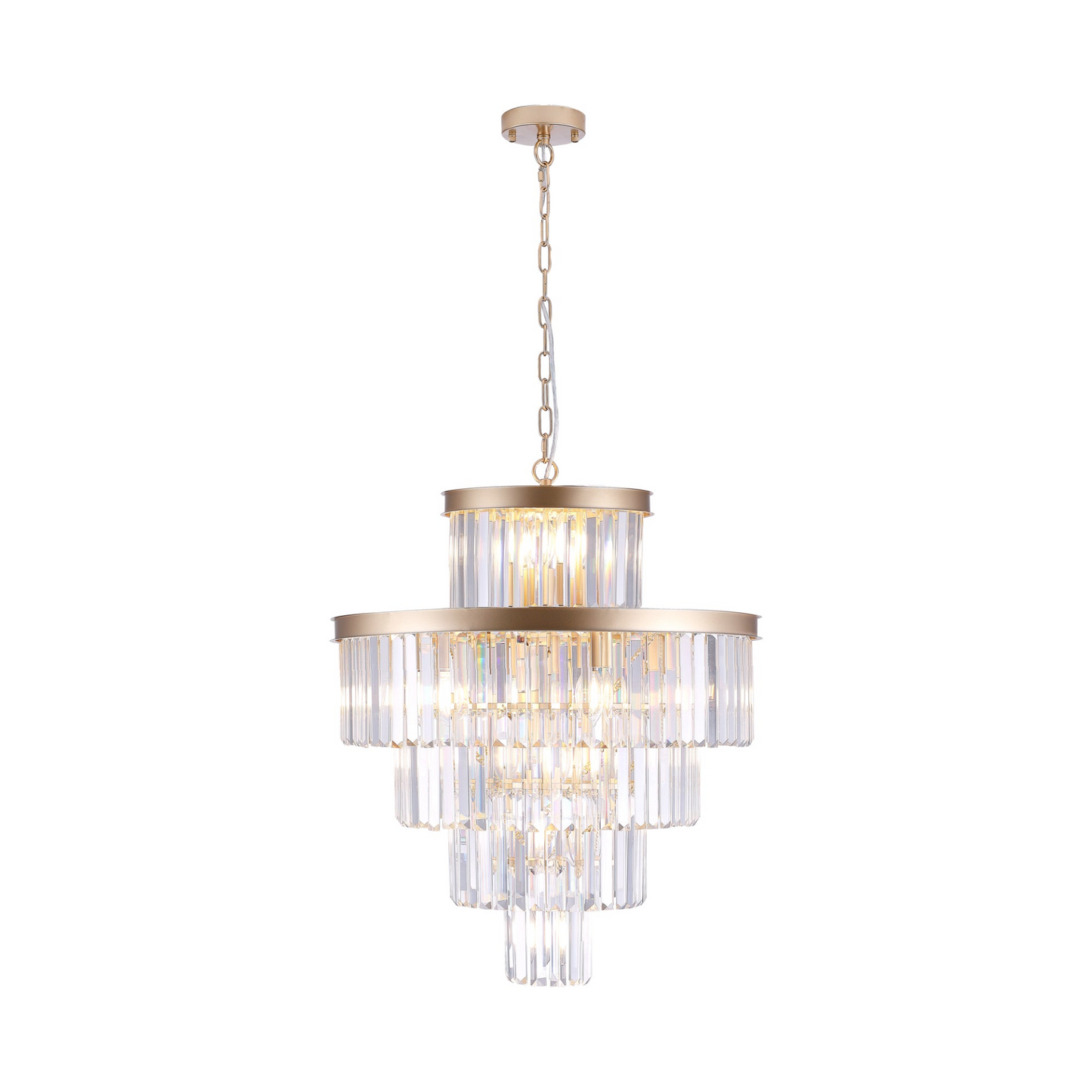 Golden Luxury Crystal Chandelier Modern Chandeliers Lights Fixture Hanging Pendant Light Fixture for Dining Room Bedroom Living Room Dia 23.6 Inch-Gold