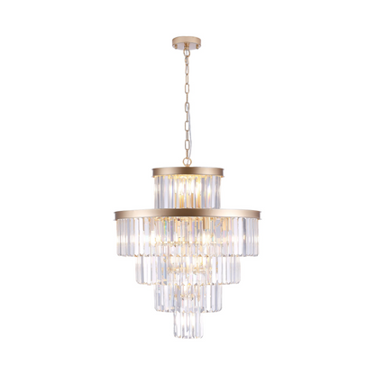 Golden Luxury Crystal Chandelier Modern Chandeliers Lights Fixture Hanging Pendant Light Fixture for Dining Room Bedroom Living Room Dia 23.6 Inch-Gold
