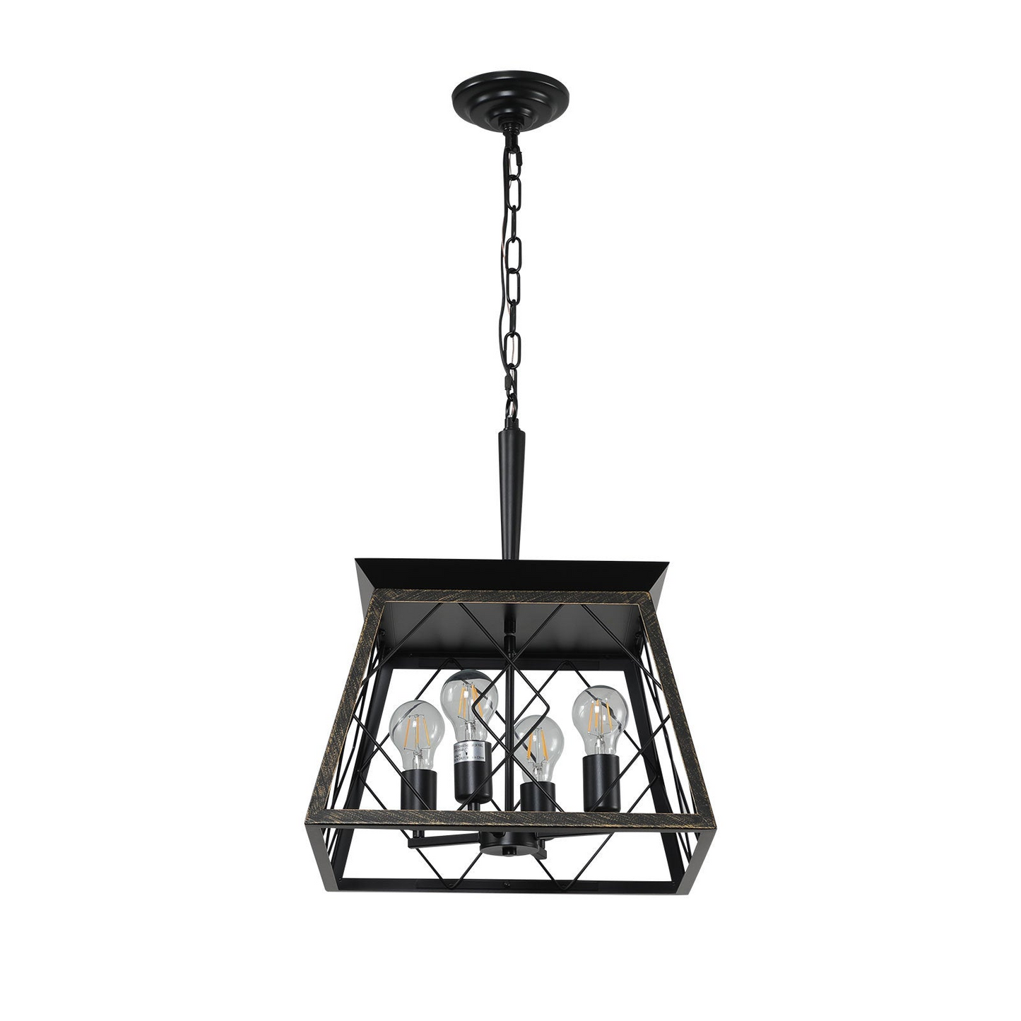 Farmhouse Chandelier 4-Light Vintage Antique Chandeliers Light Fixture For Kitchen Dining Room Living Room Golden Black(No Bulbs)NEW SKU:W1340P206637