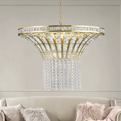 (Same as W1340P189414/L005016-D600-P8G) 8-Light 23.6" Wide Crystal Waterfall Chandelier