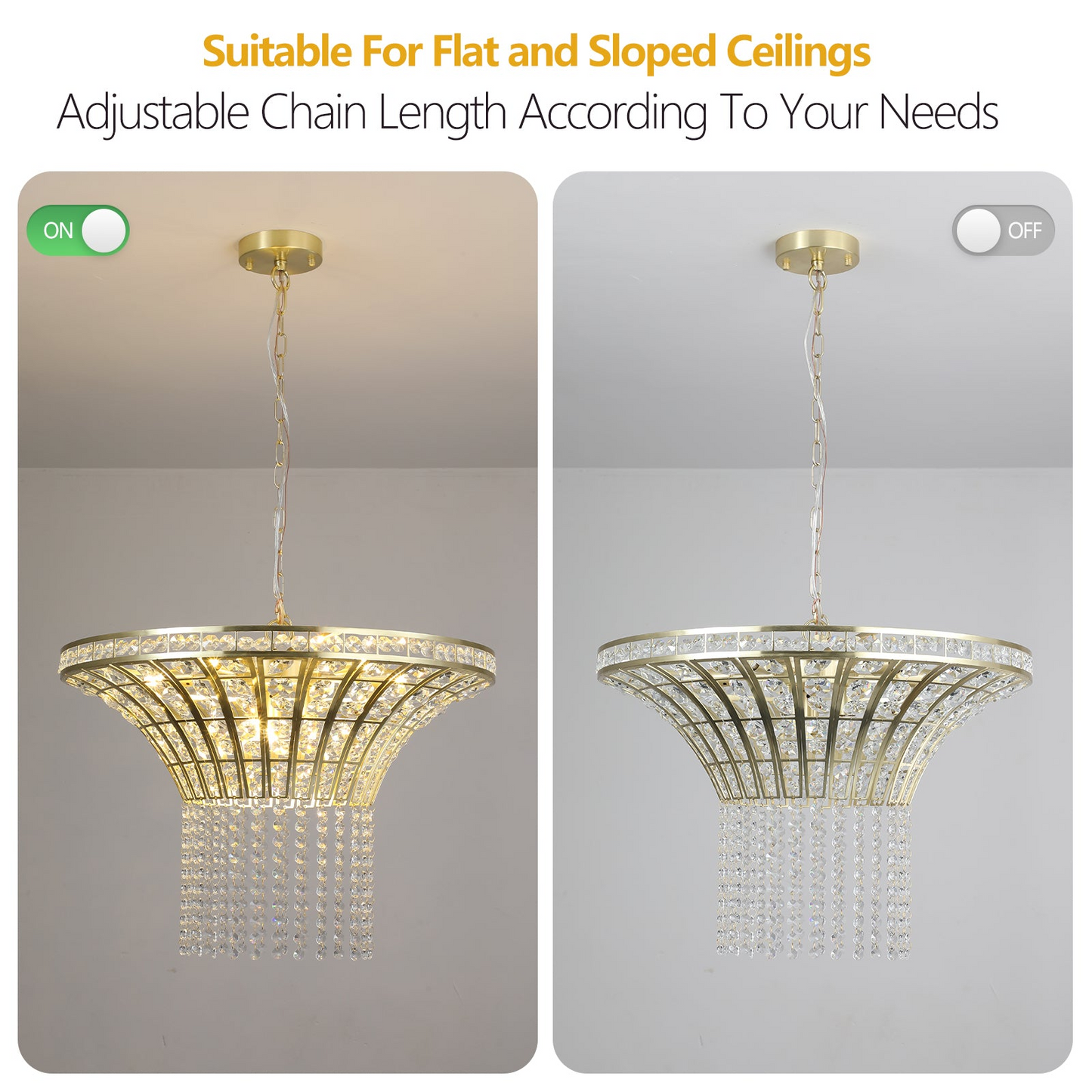 (Same as W1340P189414/L005016-D600-P8G) 8-Light 23.6" Wide Crystal Waterfall Chandelier