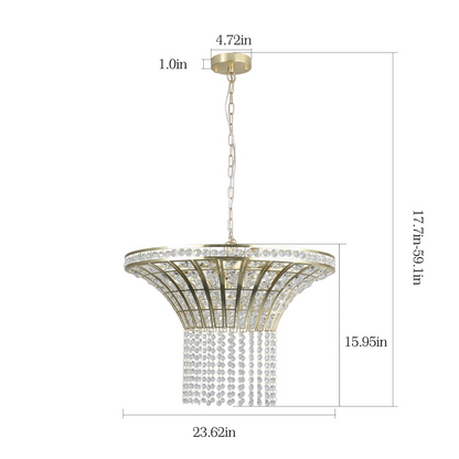 (Same as W1340P189414/L005016-D600-P8G) 8-Light 23.6" Wide Crystal Waterfall Chandelier