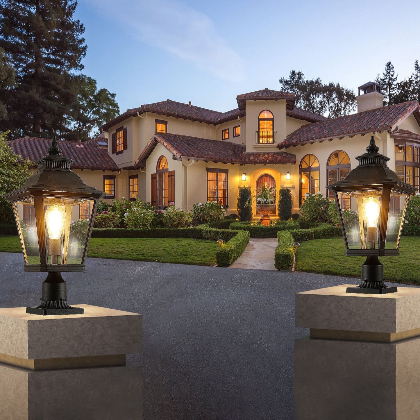 Outdoor Glass Column Headlights  1pack