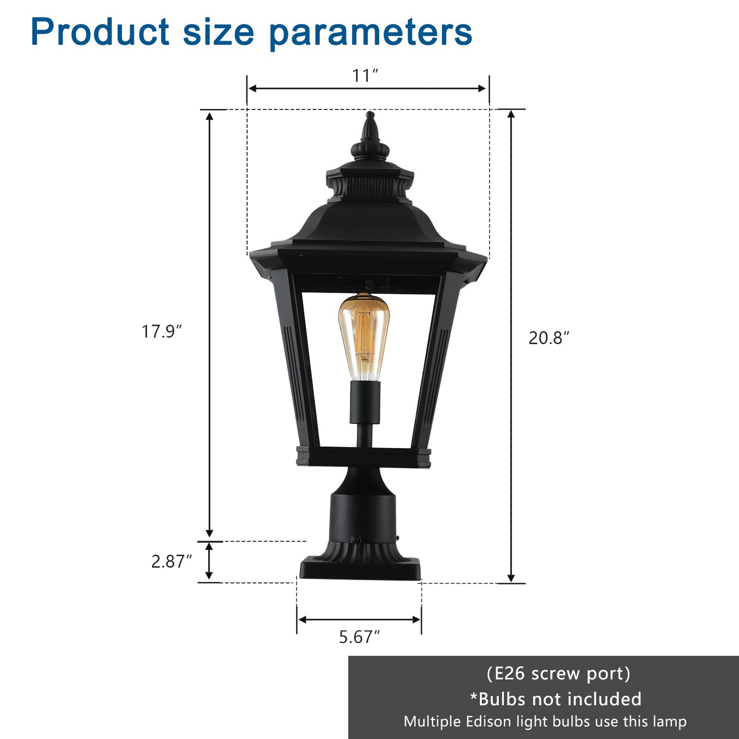 Outdoor Glass Column Headlights  1pack