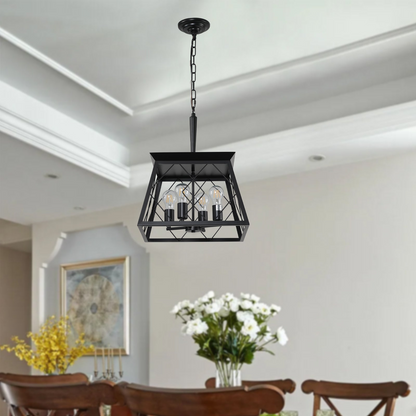 4-Light Farmhouse Chandeliers For Dining Room Black(No Bulbs)NEW SKU:W1340P206636