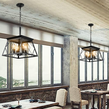 4-Light Farmhouse Chandeliers For Dining Room Black(No Bulbs)NEW SKU:W1340P206636