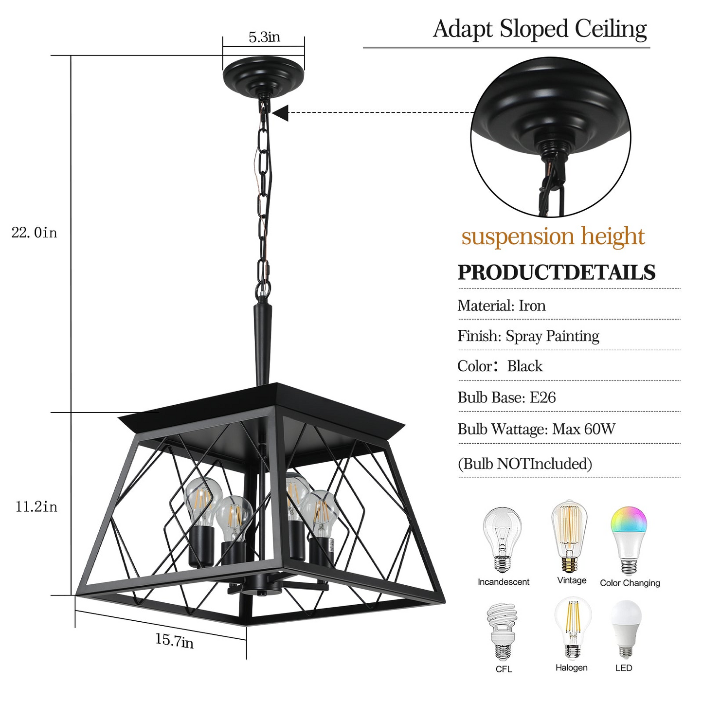 4-Light Farmhouse Chandeliers For Dining Room Black(No Bulbs)NEW SKU:W1340P206636