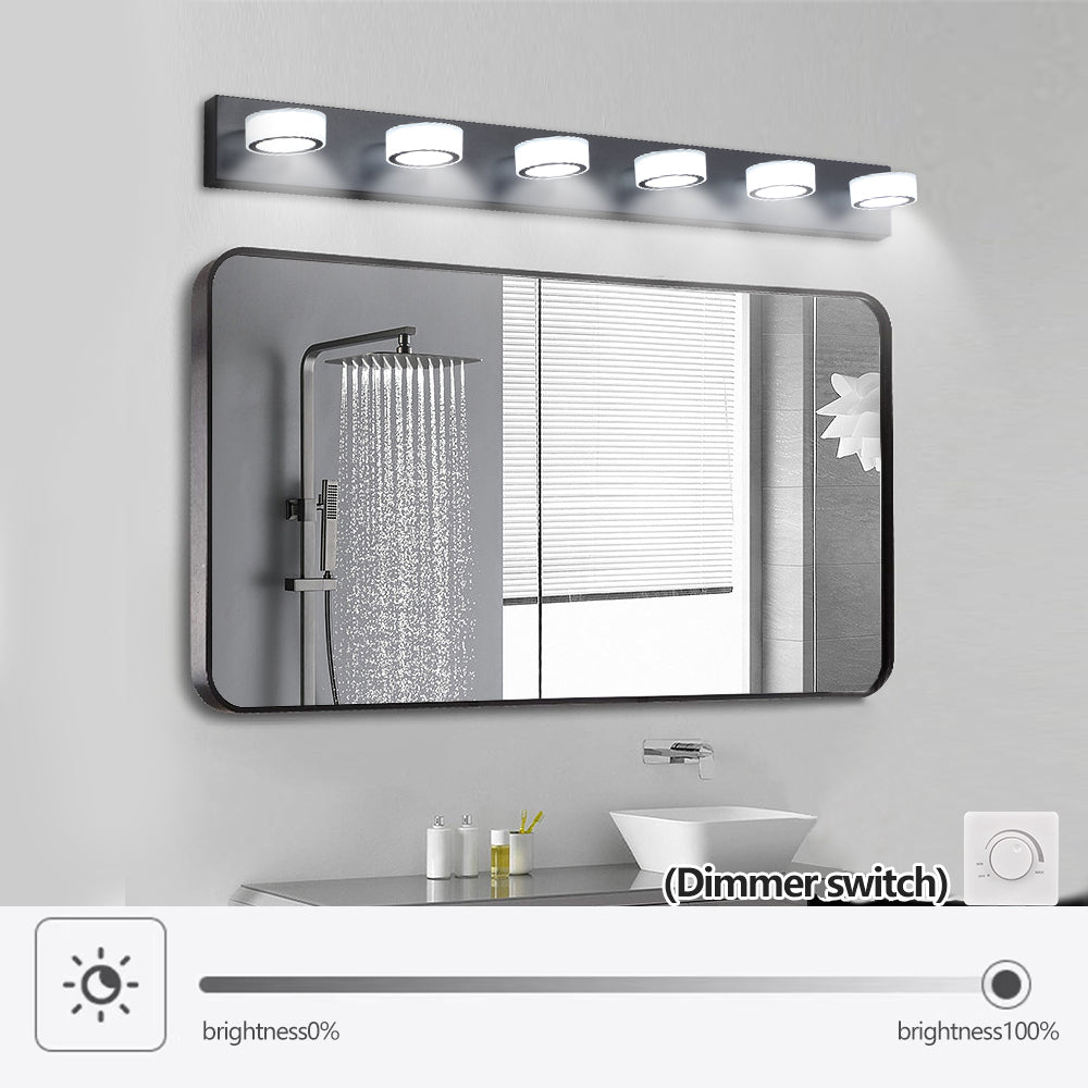 (Same as W1340P206812/L002003-W6B) LED Modern Black 6-Light Vanity Lights Fixtures Over Mirror Bath Wall Lighting