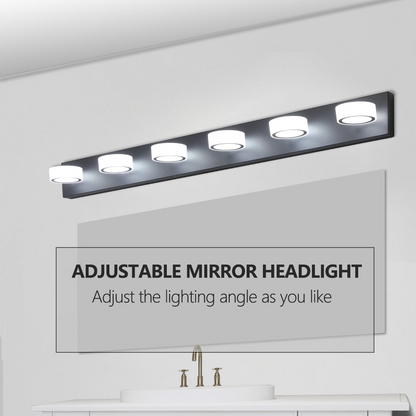 (Same as W1340P206812/L002003-W6B) LED Modern Black 6-Light Vanity Lights Fixtures Over Mirror Bath Wall Lighting