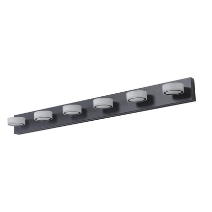 (Same as W1340P206812/L002003-W6B) LED Modern Black 6-Light Vanity Lights Fixtures Over Mirror Bath Wall Lighting