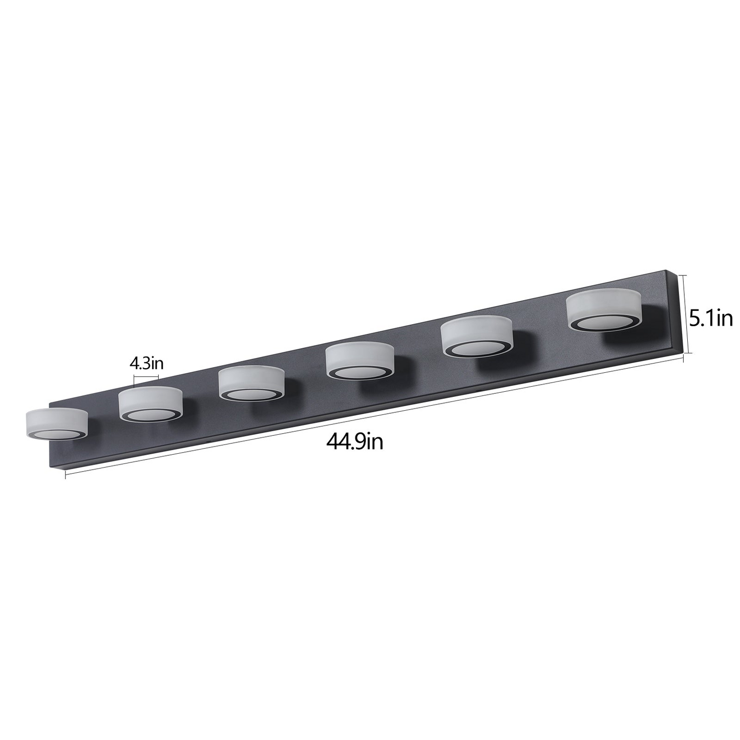(Same as W1340P206812/L002003-W6B) LED Modern Black 6-Light Vanity Lights Fixtures Over Mirror Bath Wall Lighting