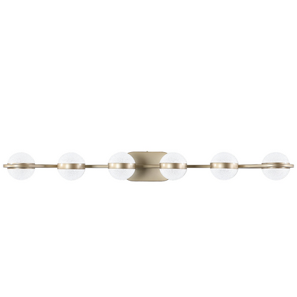 Modern Minimalist Bathroom Vanity Light, LED 6 Bulb Acrylic Shades, Wall Mounted Decorative Lighting Fixture, Suitable for Bathroom Vanity Mirror (Champagne Gold)