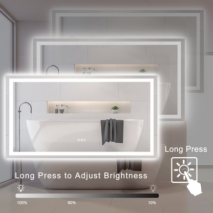 LED Bathroom Mirror 60x 32  Inch with lights, anti-Fog & Dimming Led Bathroom Vanity Mirror