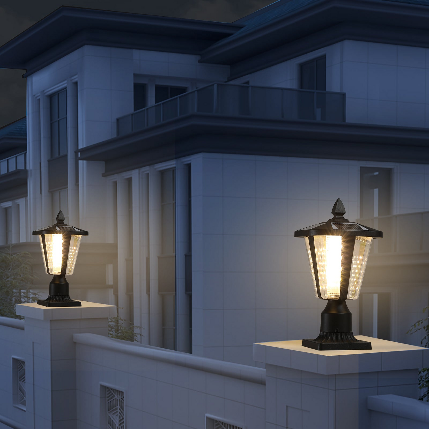Solar Column Headlights With Dimmable LED1pack