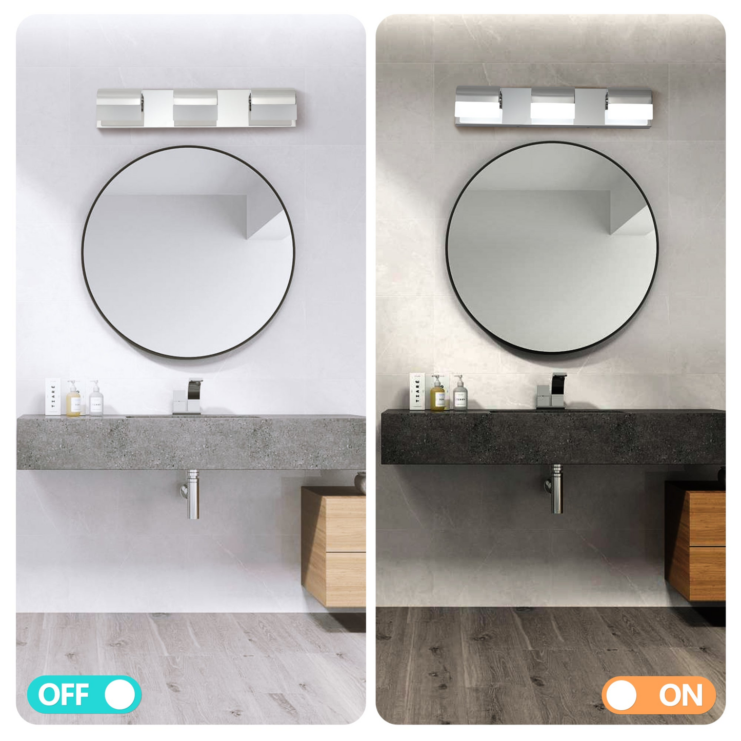 Bathroom Vanity Lighting 3-Light LED Vanity Lights Over Mirror Bath Wall Lighting