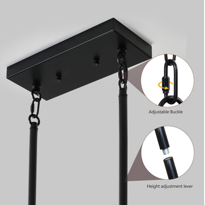5-Light Retro Farmhouse Chandelier For Kitchen, Living room, Dining room Red and Black(No Bulbs) NEW SKU:W1340P206646