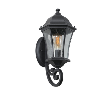 Outdoor Waterproof Glass Retro Wall Lamp with light sense Supports multiple types of light bulbs 1 pack