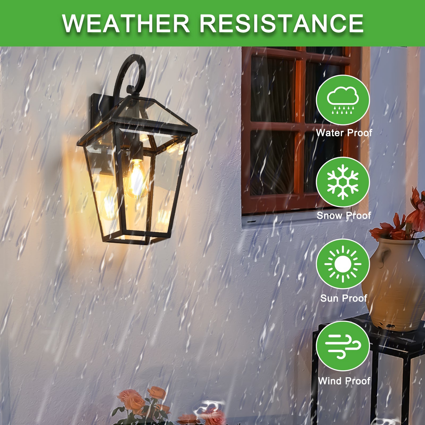 Modern Outdoor Waterproof Wall Lamp Supports multiple types of light bulbs (2pack)