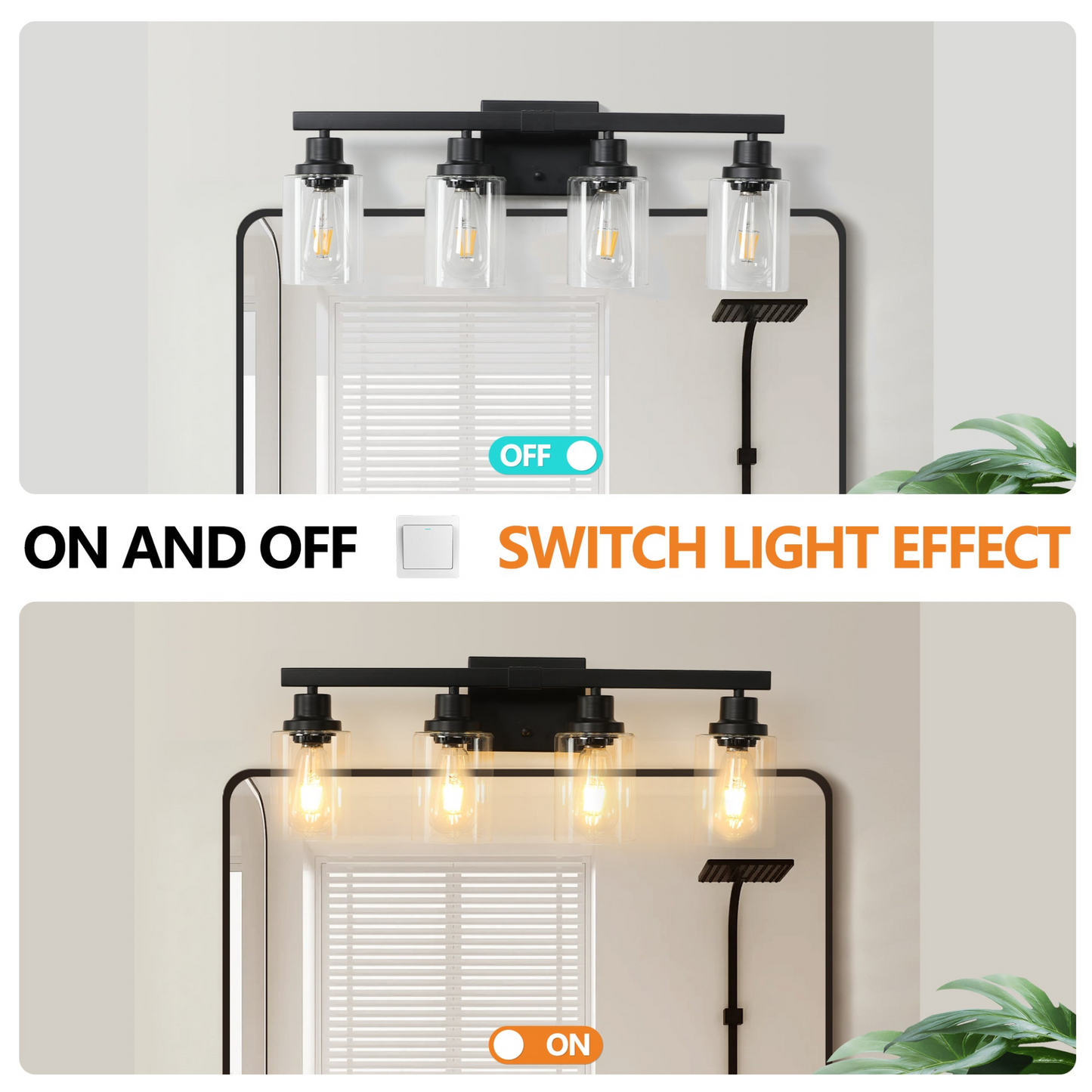 (Same as W1340P197620/L001010-B4) 4-Lights Farmhouse Vanity Lights Fixture Rustic Bathroom Light Fixture Bathroom Sconce (Without Bulbs)