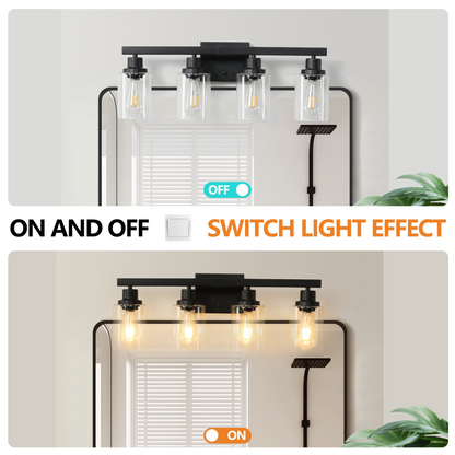 (Same as W1340P197620/L001010-B4) 4-Lights Farmhouse Vanity Lights Fixture Rustic Bathroom Light Fixture Bathroom Sconce (Without Bulbs)