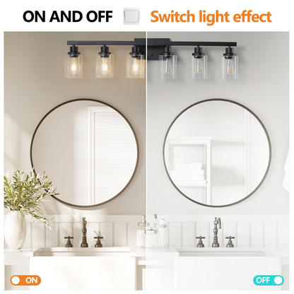 6-Lights Farmhouse Vanity Lights Fixture Rustic Bathroom Light Fixture Bathroom Sconce (Without Bulbs)