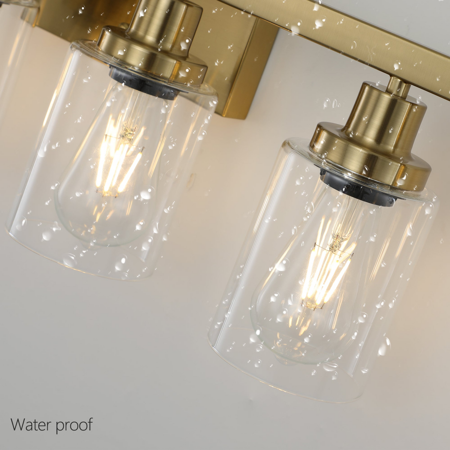Golden 6-Light Vanity Light with Clear Glass Shades, Modern Iron Metal Bathroom Wall Fixture for Mirror, Ideal for Bathroom and Dressing Table (No Bulbs)