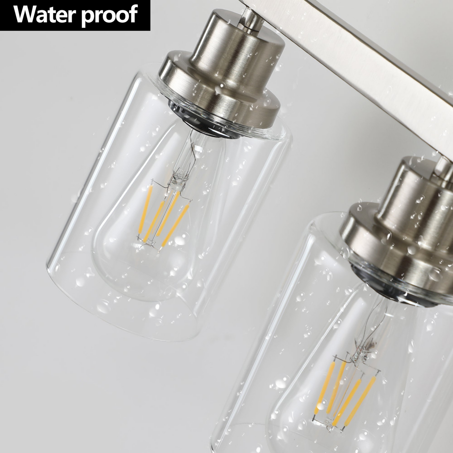 Modern 5-Light Bathroom Vanity Light Fixture - Brushed Nickel Finish with Clear Glass Shades, Perfect for Bathroom, Vanity, and Dressing Area Lighting (No Bulbs)