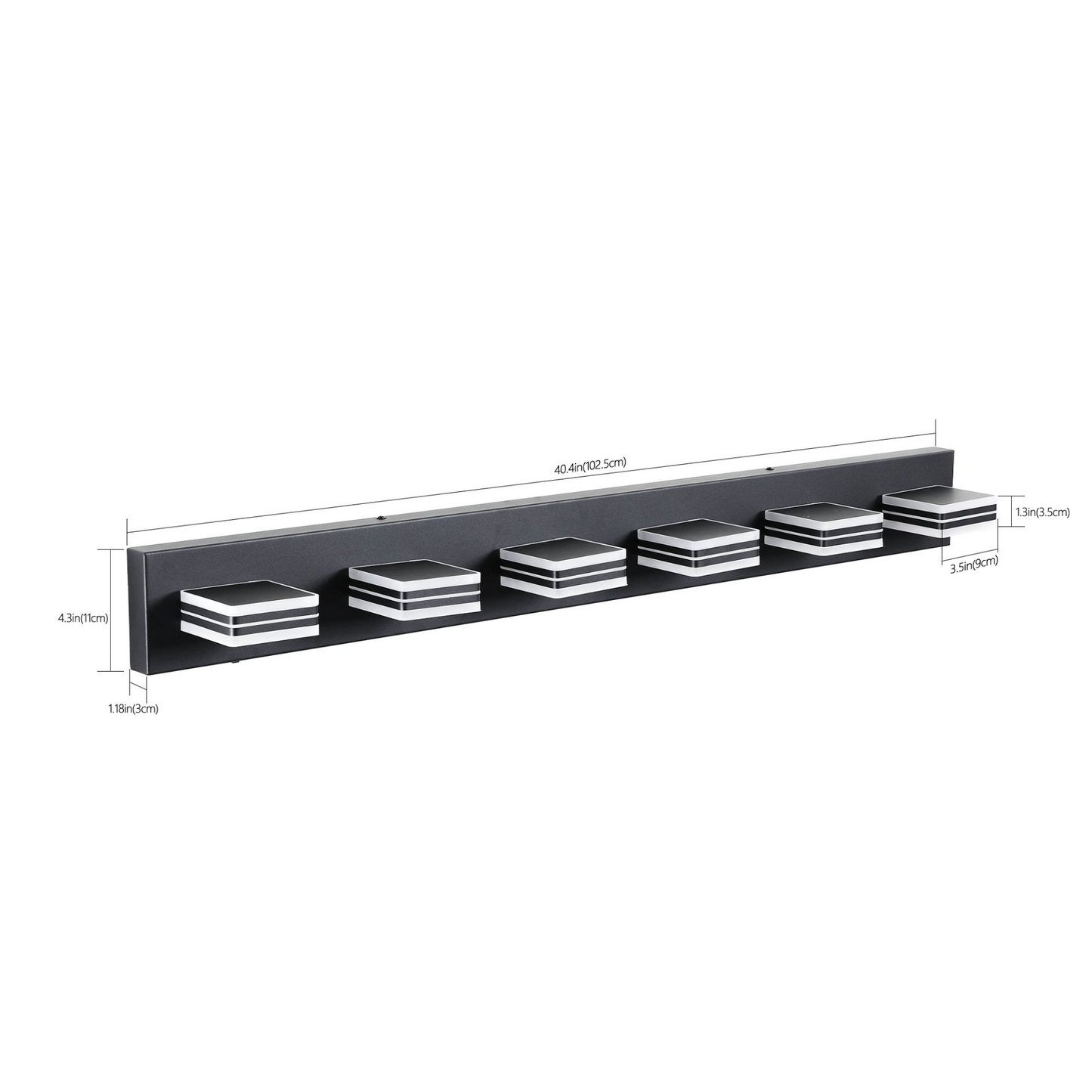 Modern 6-Light LED Vanity Light - Sleek Bathroom Wall Fixture, Iron & Acrylic, Dimmable & Energy-Efficient, Ideal for Mirror Lighting