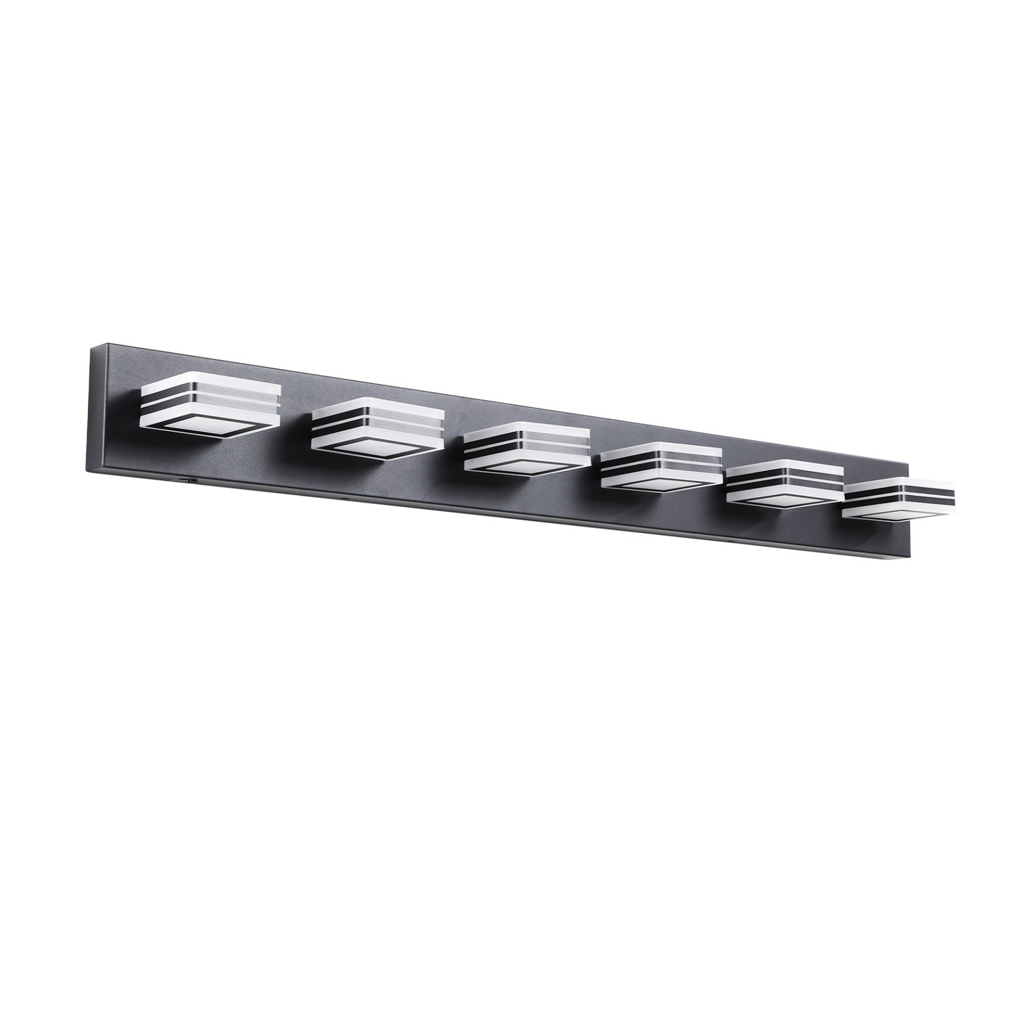Modern 6-Light LED Vanity Light - Sleek Bathroom Wall Fixture, Iron & Acrylic, Dimmable & Energy-Efficient, Ideal for Mirror Lighting