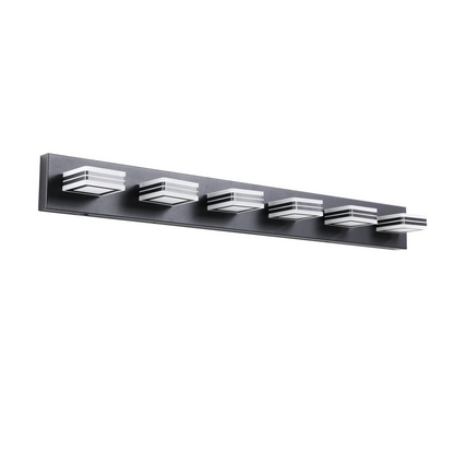 Modern 6-Light LED Vanity Light - Sleek Bathroom Wall Fixture, Iron & Acrylic, Dimmable & Energy-Efficient, Ideal for Mirror Lighting