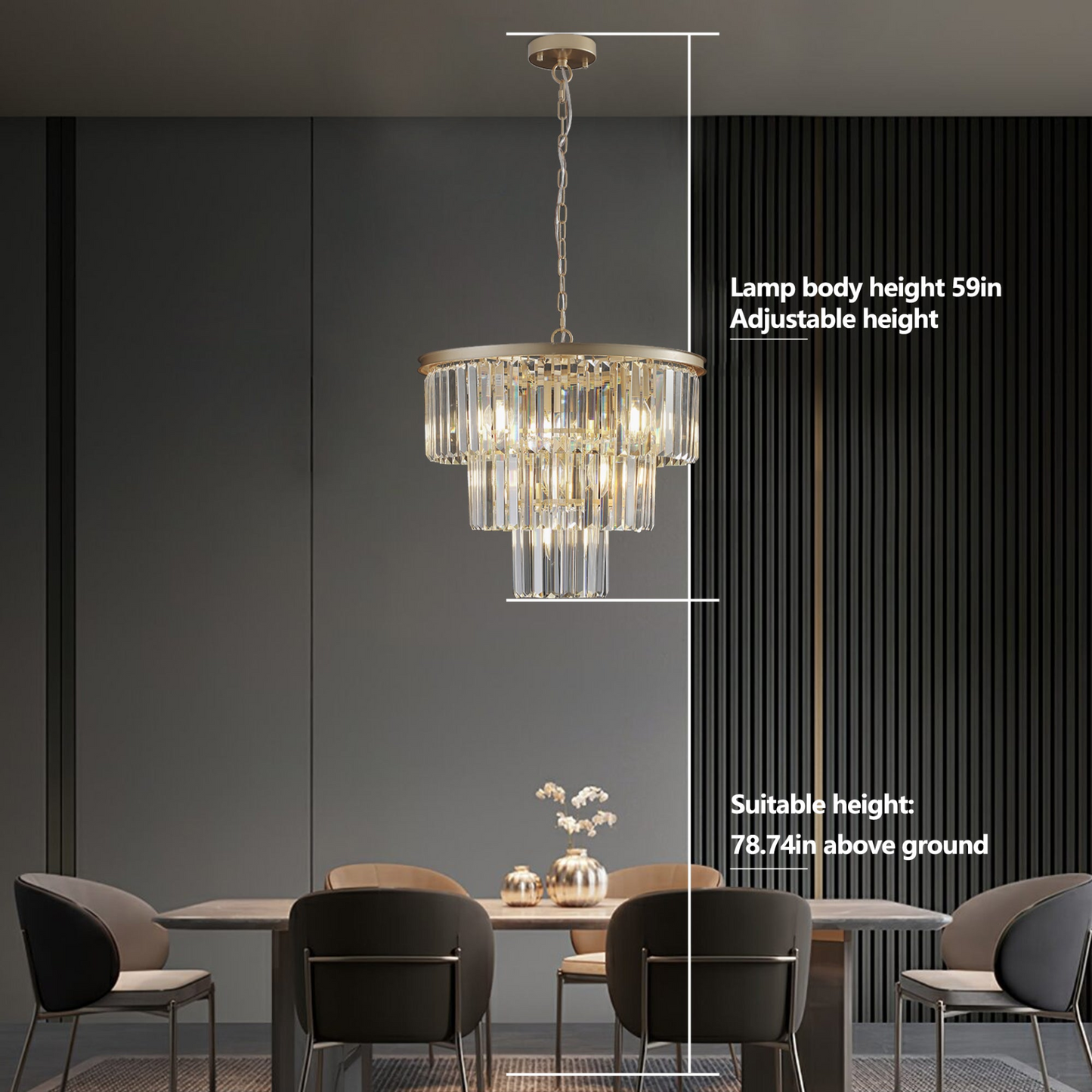 (Same as W1340P143192/L5007-500-G) Gold Luxury Crystal Chandelier Modern Chandeliers Lights (No Bulbs)