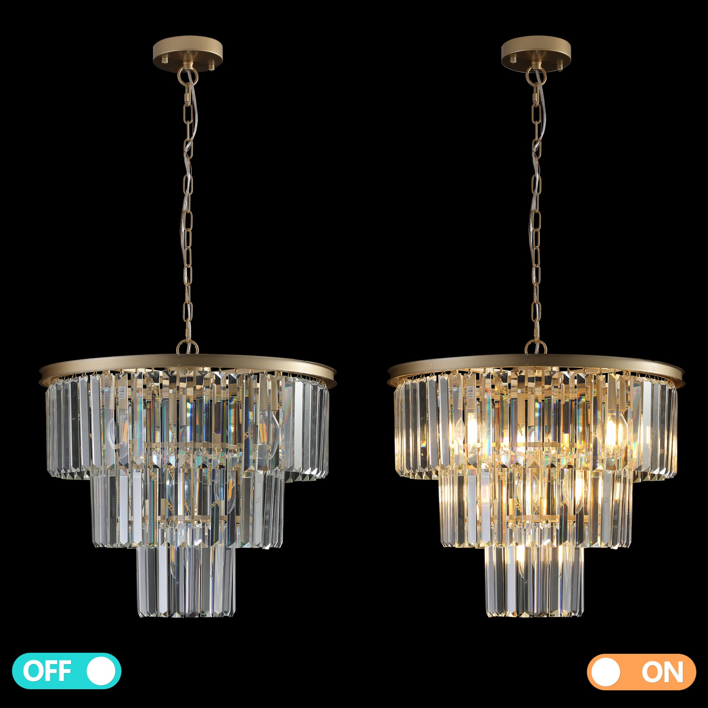 (Same as W1340P143192/L5007-500-G) Gold Luxury Crystal Chandelier Modern Chandeliers Lights (No Bulbs)