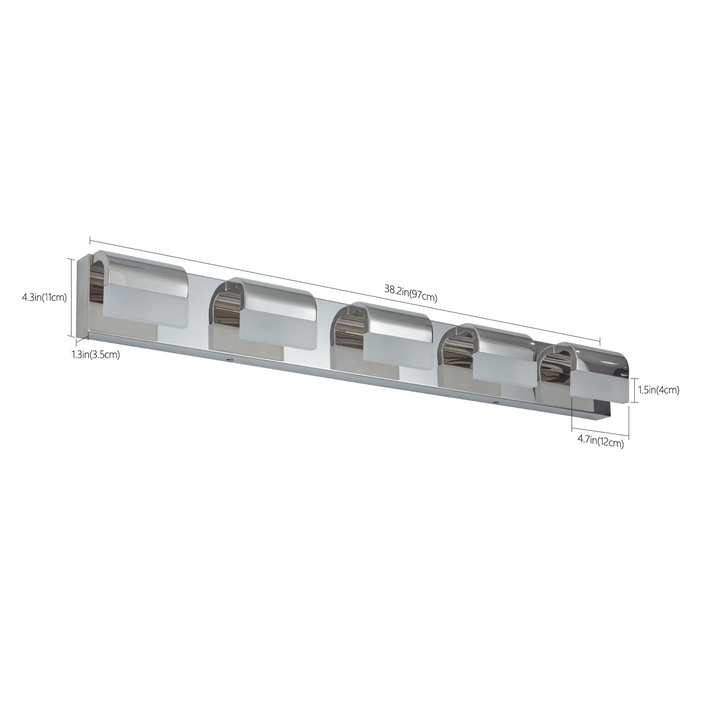 Modern Bathroom Vanity Lighting 5-Light LED Vanity Lights Over Mirror Bath Wall Lighting