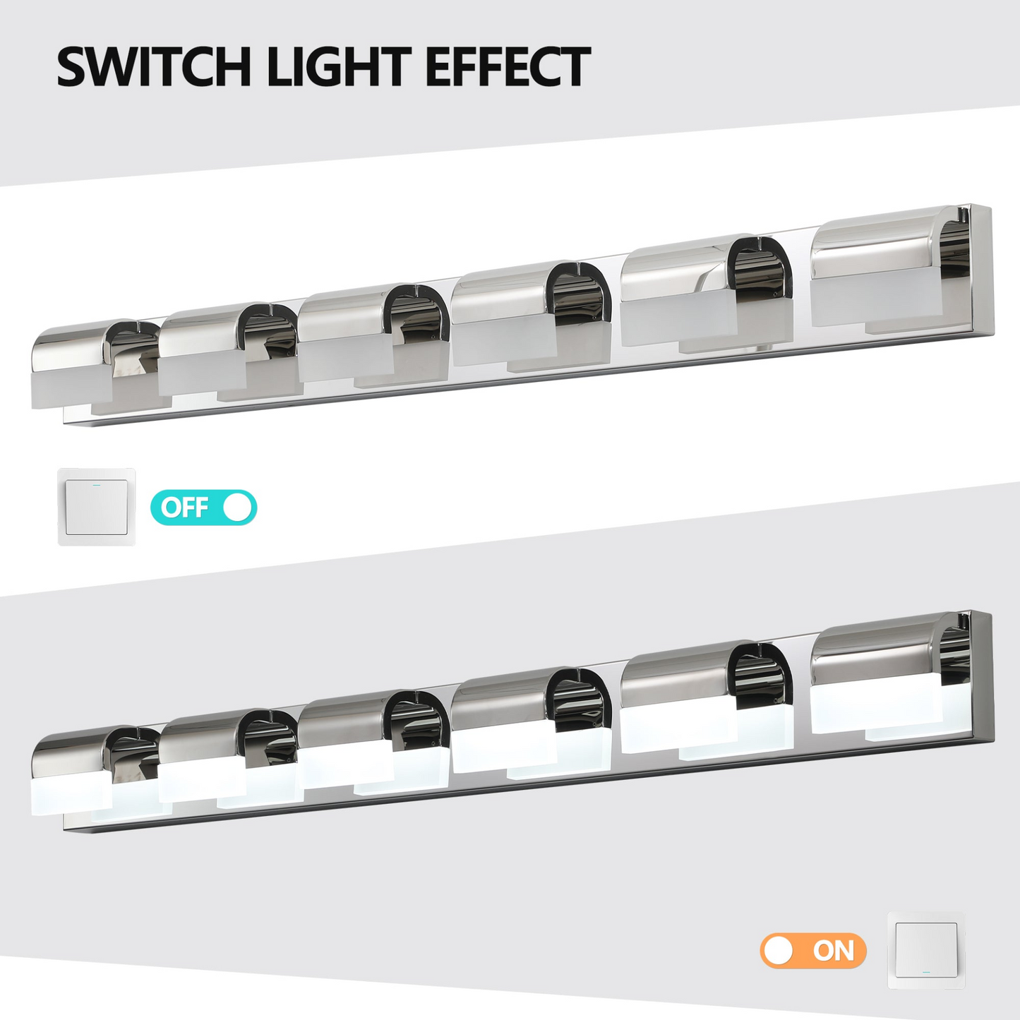 Modern Bathroom Vanity Lighting 6-Light LED Vanity Lights Over Mirror Bath Wall Lighting